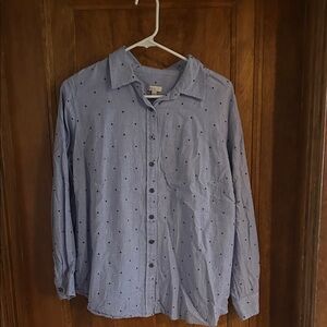 Talbots Women’s Blue w/Stars Button-Up Shirt